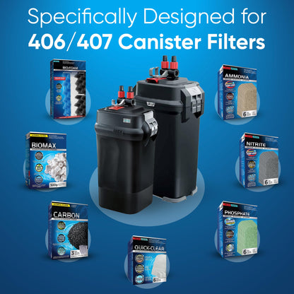 Trident Nova 406/407 Filter Media Canister Filter Maintenance & Replacement Filter Media Kit, Including Trident Nova Mesh Bags(Quick Clear, BioFoam, Nitrite/Phosphate/Ammonia Remover, Carbon, Biomax)