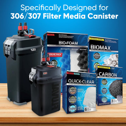 Filter Media 306/307 Filter Media Canister Filter Maintenance & Replacement Filter Media Kit, Including Trident Nova Mesh Bags(Quick Clear/Water polishing Pad, BioFoam, Carbon, Biomax)