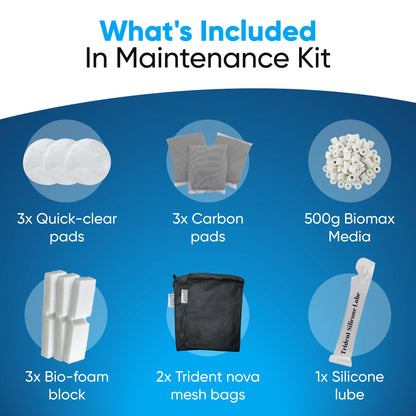 FX4/FX5/FX6 Canister Filter Maintenance and Replacement Filter Media Kit, Including Trident Nova Aquarium Filter Media Bags(Fx Bio-Foam Block, FX Quick Clear/Water Polishing Pad, Carbon, Biomax)