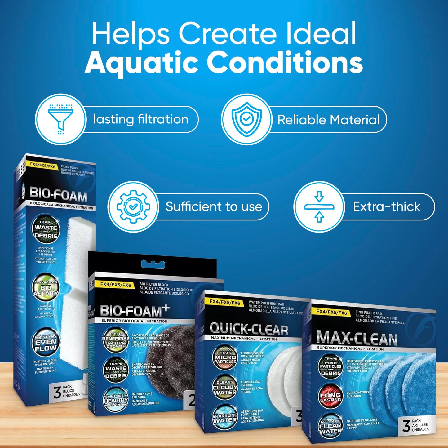 Trident Nova FX4/FX5/FX6 Filter Media Canister Filter Maintenance and Replacement Filter Media Kit, Including Media Bags (FX Foam Filter Pads, Quick Clear/Water Polishing Pads, BioFoam+)