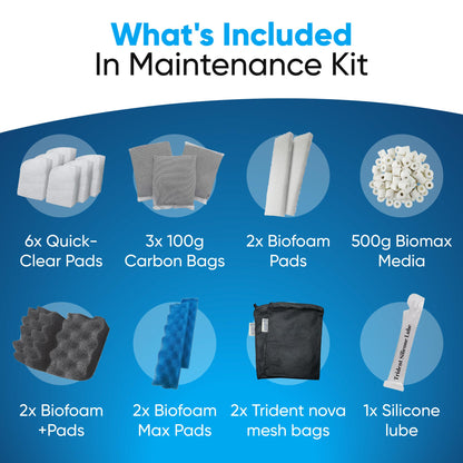 Trident Nova 406/407 Filiter Media Canister Filter Maintenance & Replacement Filter for FIuvaI Media Kit, Including Trident Nova Media Bags (Quick Clear/Water Pads, BioFoam Value, Biomax Media)